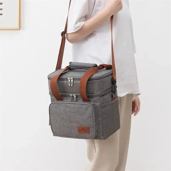 Double Deck Insulated Tote Lunch Bag