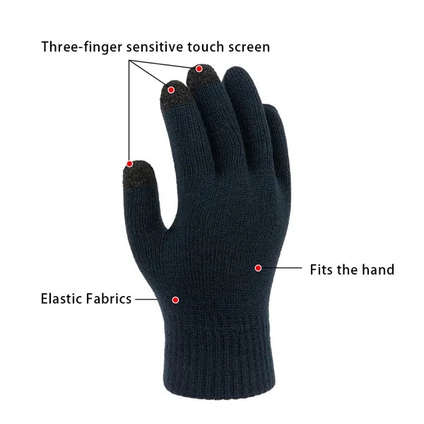 Winter Padded And Thickened Warm Non-slip Touch Screen Glove