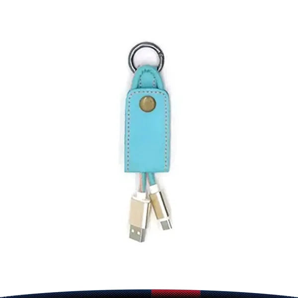 Leather Keychain Charging Cable