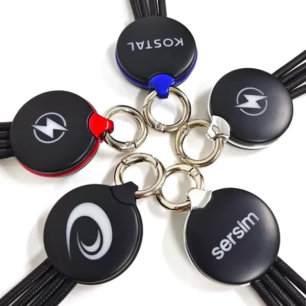 3 In1 Led Usb Charging Cable Multi-Function Keychain