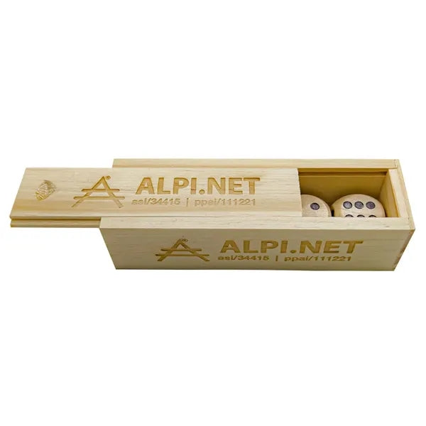 Wooden Dice in Box