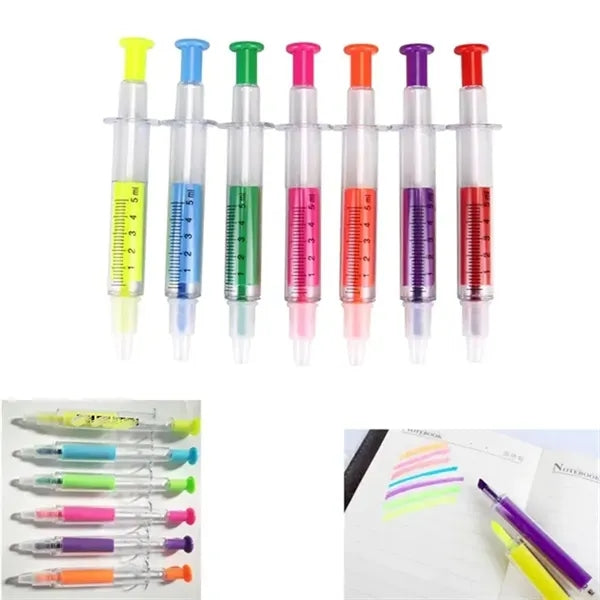 Syringe Ball Pens With Highlighter