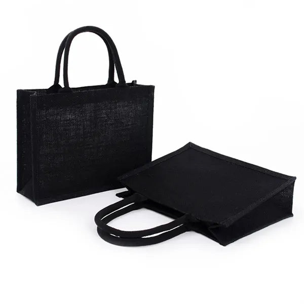 Large capacity portable fashion waterproof jute tote bag