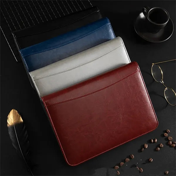 A5 Pu Leather Notebook Binder with Zippered Padfolio