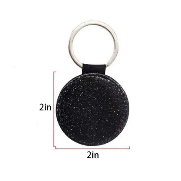 PU Leather Round Keychain