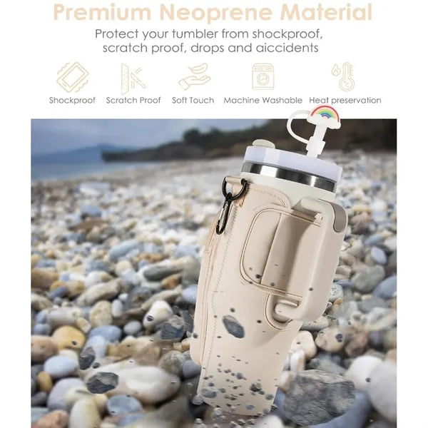 Water Bottle Carrier Bag with Phone Pocket for 40oz Tumbler