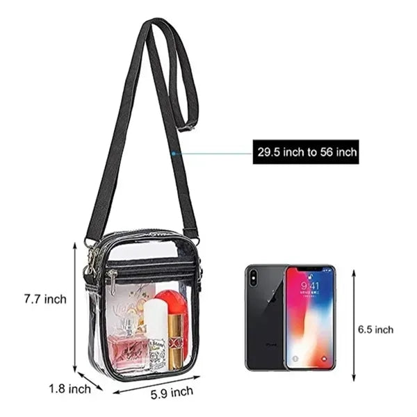 Clear PVC Stadium Approved Crossbody Purse Messenger Bag