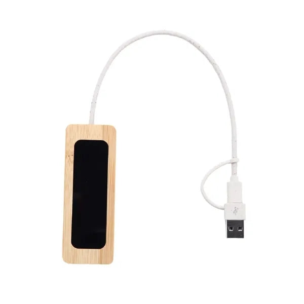 Bamboo 4 Ports LED Logo USB Hub