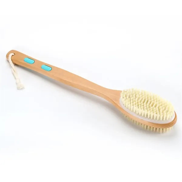 Dual-Sided Bristle Brush Wet Dry Long Handle Scrubber