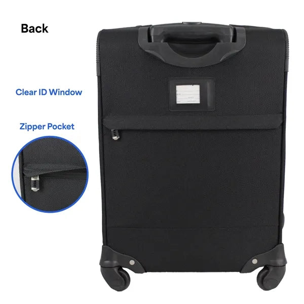 Expandable Carry-On Luggage w/ 360 Swivel Wheels