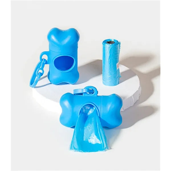 Bone shape outdoor pet Poop bag dispenser with plastic clip