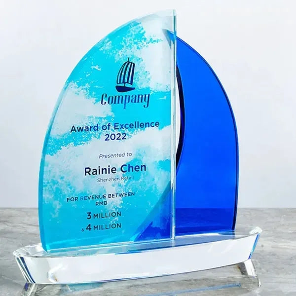Blue Crystal Sailboat Award