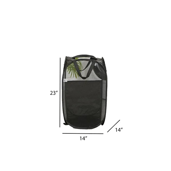 Compact Mesh Laundry Hamper with Portable Pop-Up Design