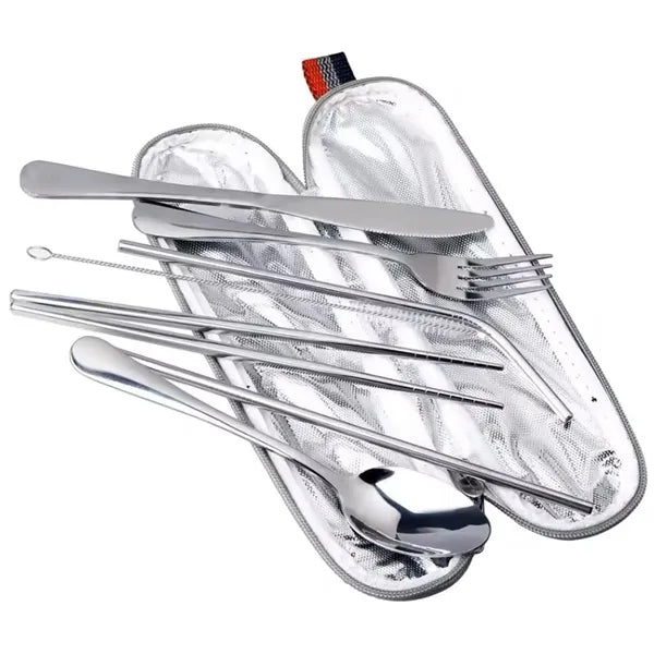 7pcs Stainless Steel Portable Dinnerware