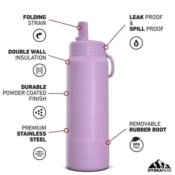 26 Oz. Sport Boot Insulated Water Bottle w/Straw Lid