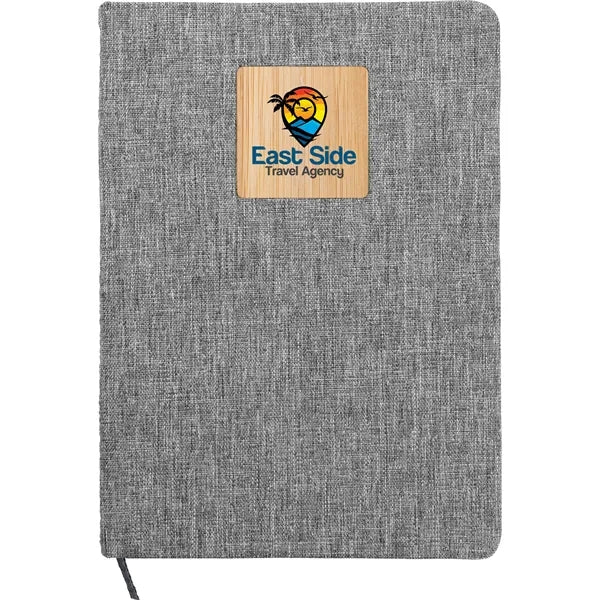 Heathered Recycled Notebook with Bamboo Accent