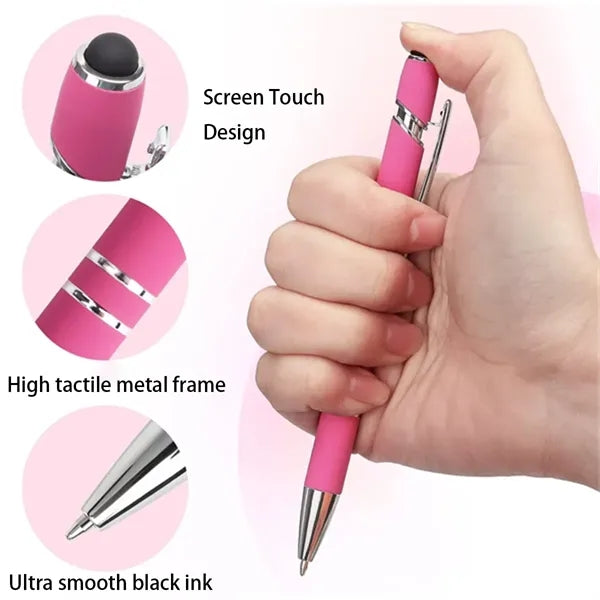 2-in-1 Retractable Capacitive Stylus Metal Tip Pen