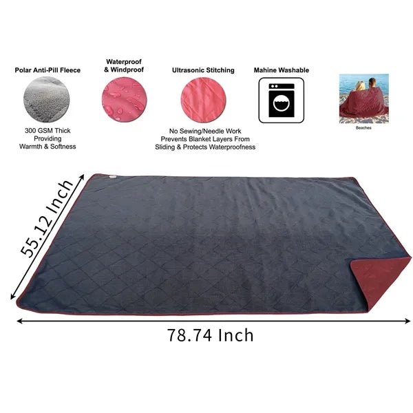 Waterproof Polar Fleece Stadium Blanket