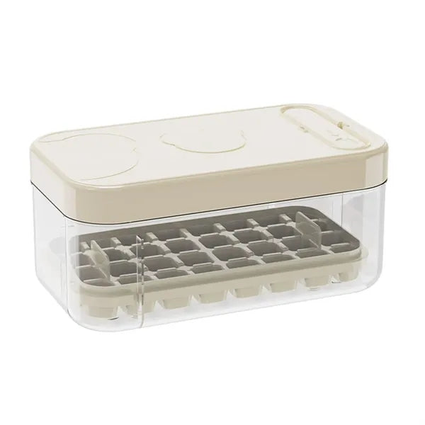 Ice Cube Tray with Lid and Bin Container Storage Bucket Kit