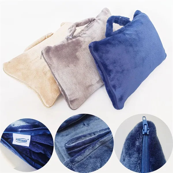36X60 Inch Flannel Blanket With Zipper And Handle