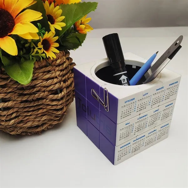 Puzzle Cube 9-Panel Pen Pot With Magnet