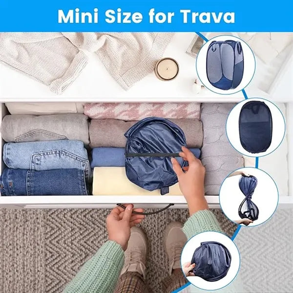 Pop Up Polyester Laundry Basket Folding Collapsible Hamper