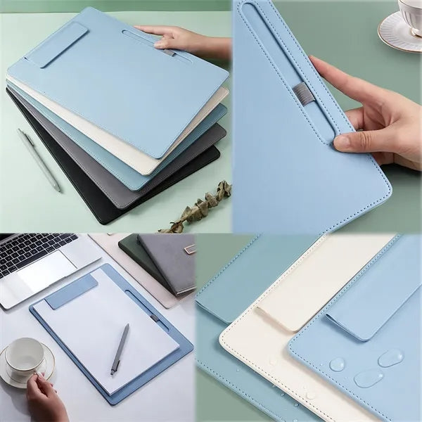 PP Leather Magnetic Clipboard w/Pen Holder