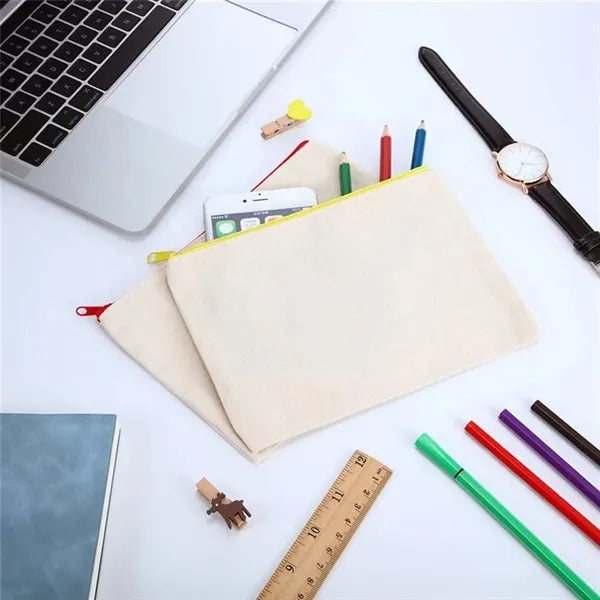 Canvas Diy Zipper Craft Stationery Makeup Storage Bag