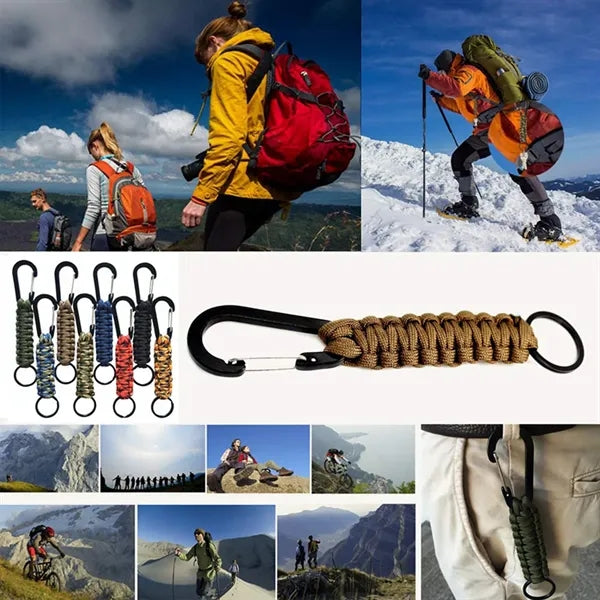 Paracord Survival Rope Keychain With Carabiner