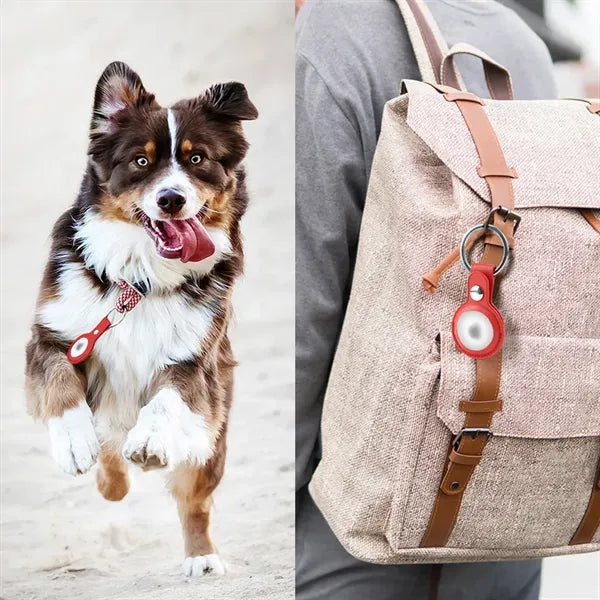 PU Leather Air-tag Holder with Keychain
