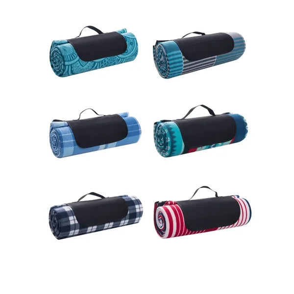 Waterproof Fleeced Picnic Stadium Roll Up Blanket 59"x78.7"