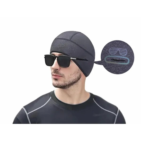 Winter Thermal Cycling Skull Cap with Glasses Hole