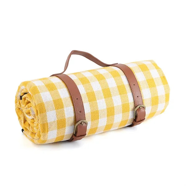 Thick Leather Strap Outdoor Picnic Camping Waterproof Mat