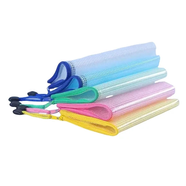 Waterproof Transparent Mesh Zipper Data Storage Bag