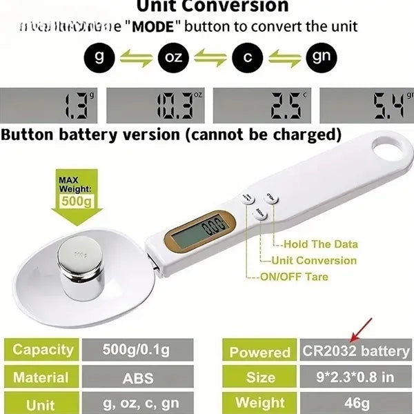 Electric Weight Scale Digital LCD Display Kitchen Spoon