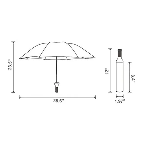 Portable Compact Wine Bottle Shaped Umbrella
