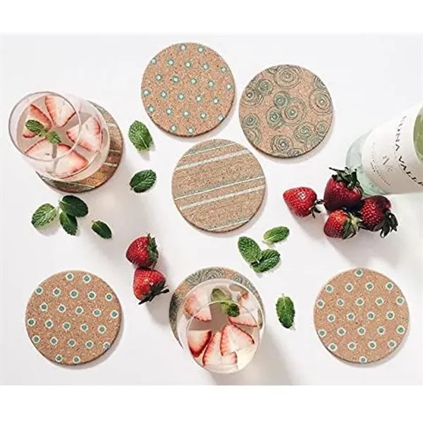 4" Eco-Friendly Round Non-Slip Cup Mat Drinking Cork Coaster