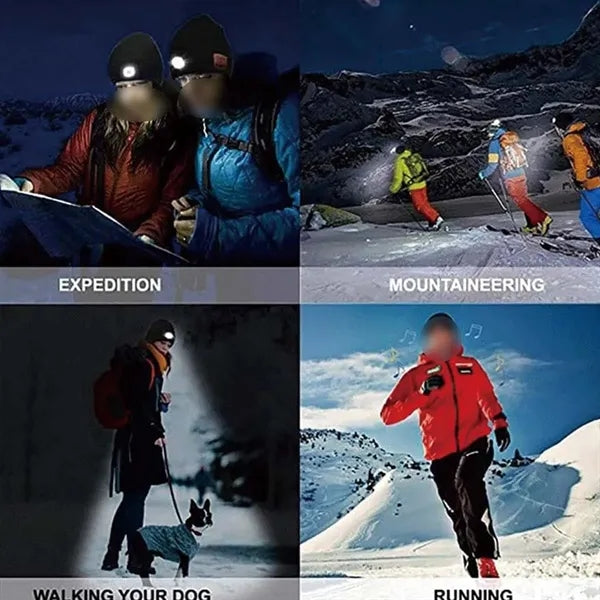 Night Walk Running Winter LED Light Warm Sport Knitted Hat