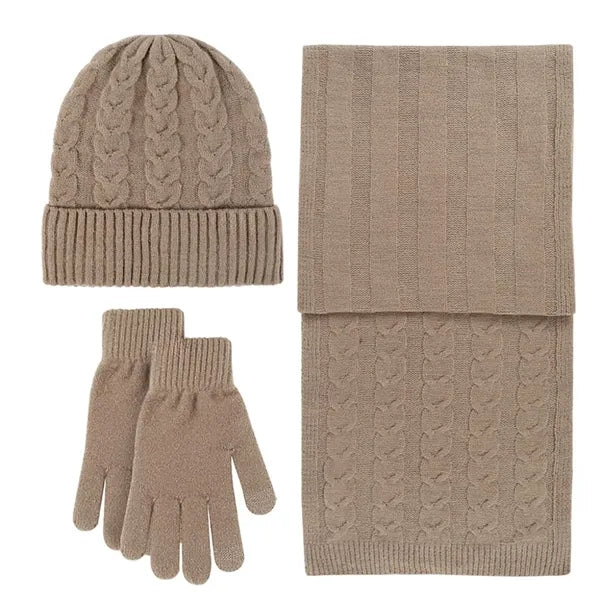 Winter Hats/Touchscreen Gloves/Long Scarfs Set