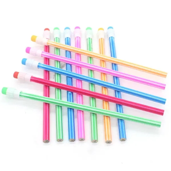 Hexagonal Grip Graphite Wood Unsharpened Pencils w/Eraser