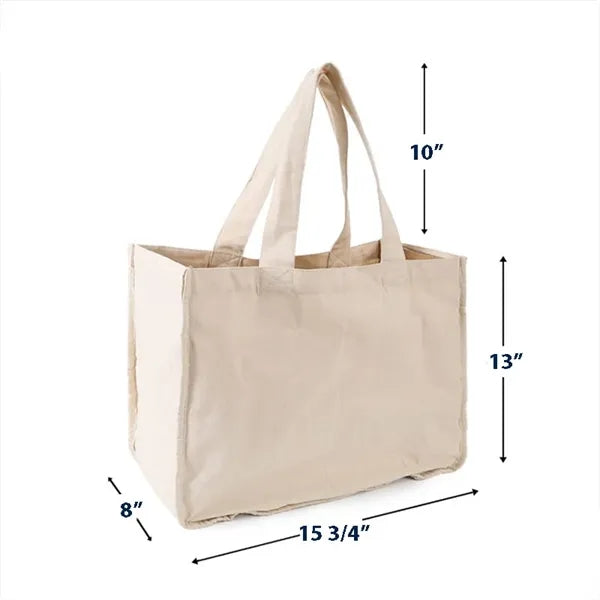 10oz Organic Cotton Canvas shopping Bag 15 3/4" X 13" X 8"