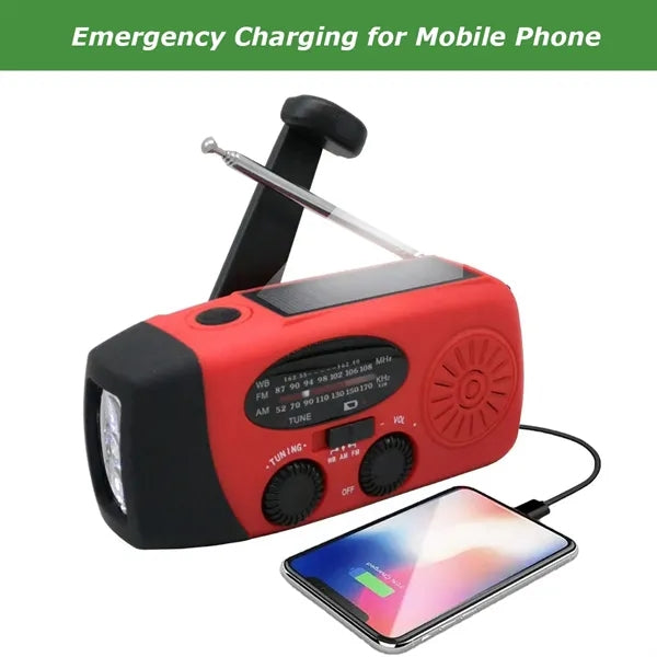 Hand Crank Emergency Solar Radio With Flashlight