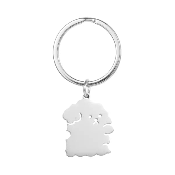 Dog Shape Stainless Steel Keychain