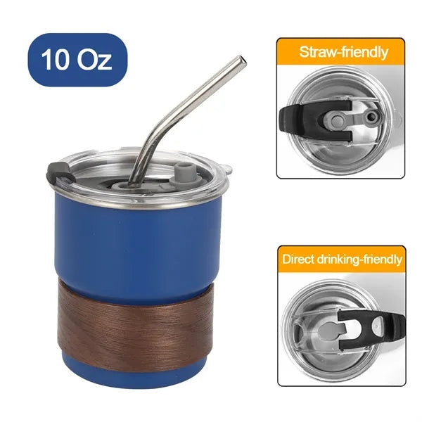 1Oz Stainless Steel Tumbler Shot Glass With Straw