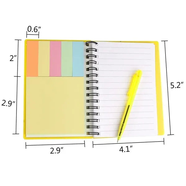 Compact Spiral Notebook With Sticky Notes