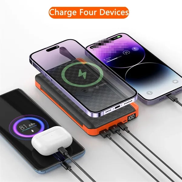 Folding Solar Panel Wireless Charging Power Bank