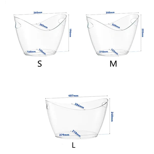 4L Clear Acrylic Wine Champagne Ice Bucket