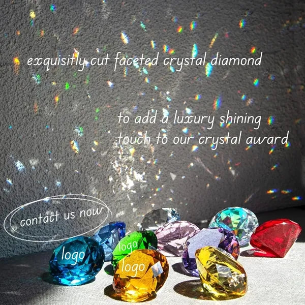 Sparkling Crystal Award Plaque Glass Diamond Trophy