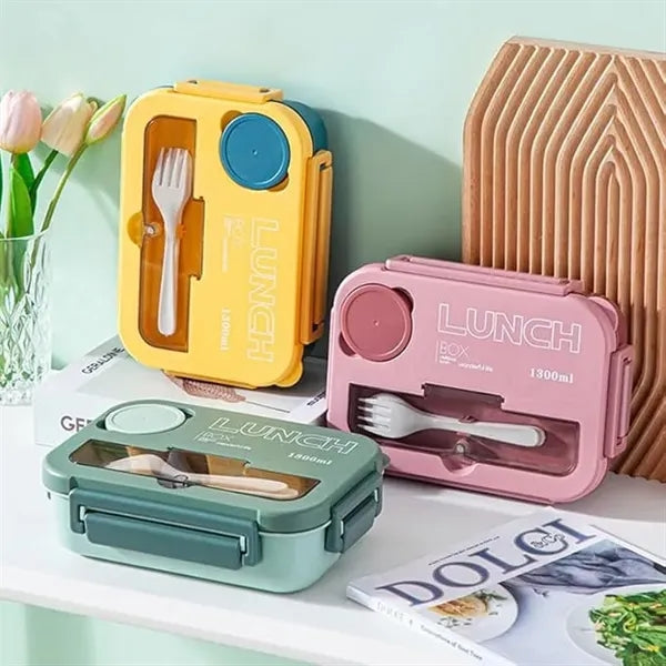 4 Compartment Bento Lunch Box With Tableware