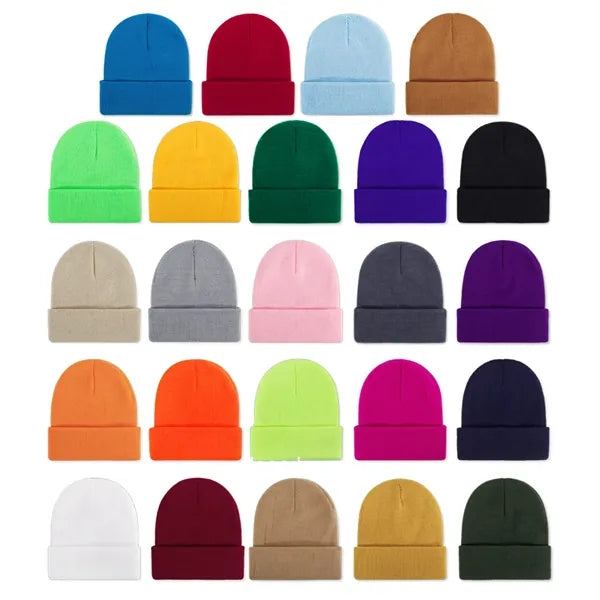 Knit Beanie Cap With Cuff